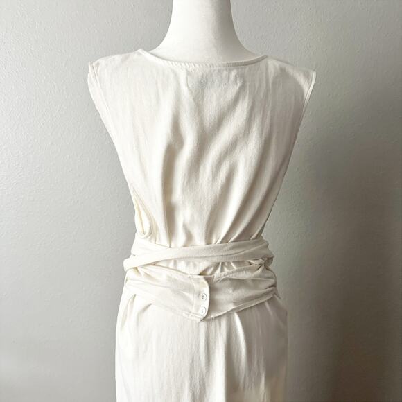 Free People Beach 100% Cotton Wrap Midi Dress Swim Cover-up women’s size large - Picture 5 of 12